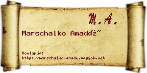 Marschalko Amadé névjegykártya
